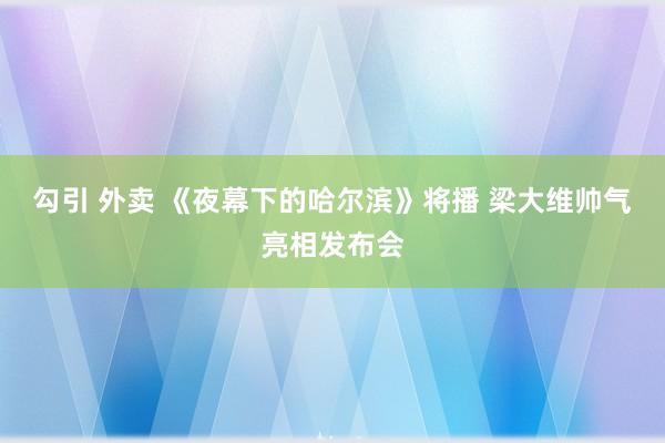 勾引 外卖 《夜幕下的哈尔滨》将播 梁大维帅气亮相发布会